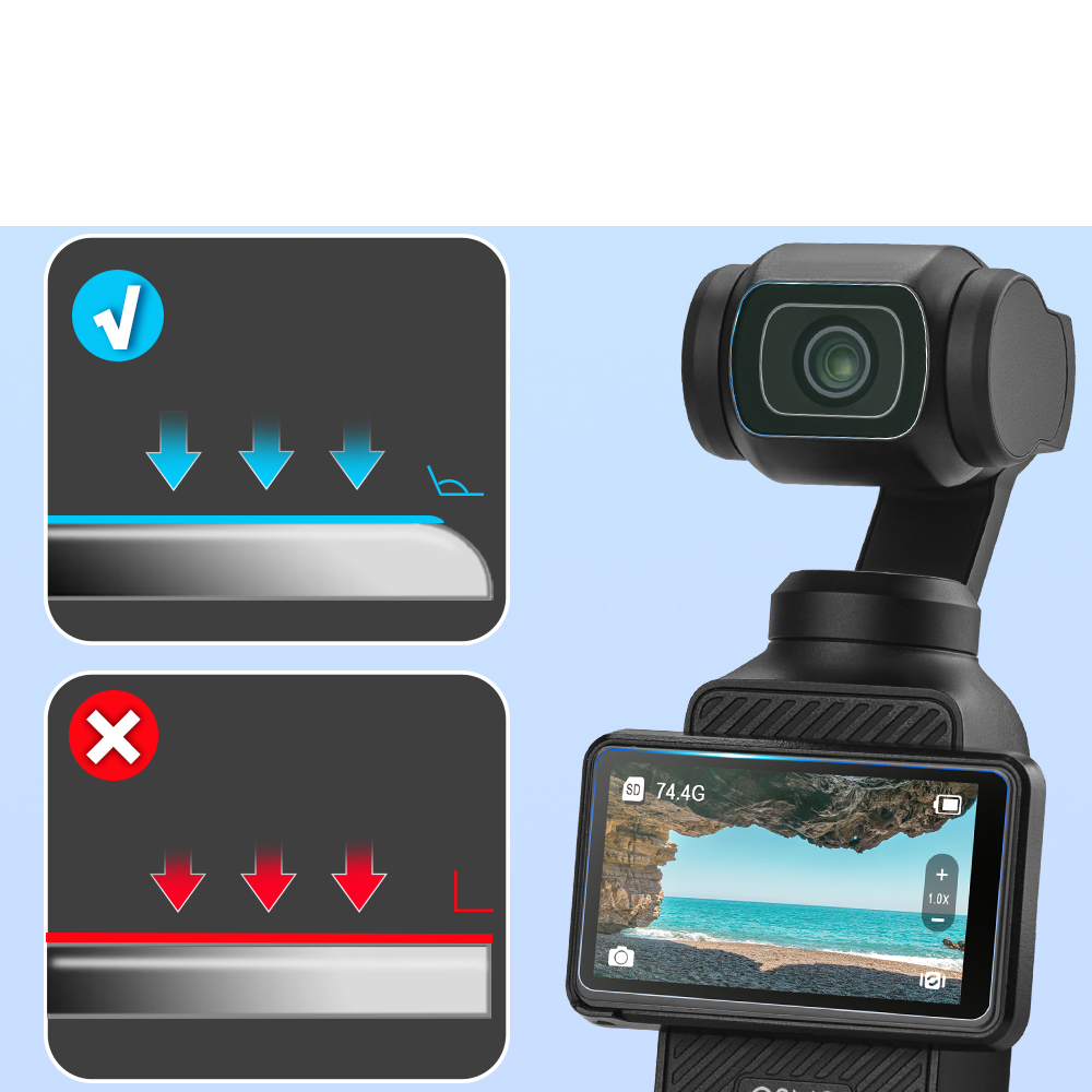 BRDRC Integrated Tempered Film for DJI Pocket 3 Camera