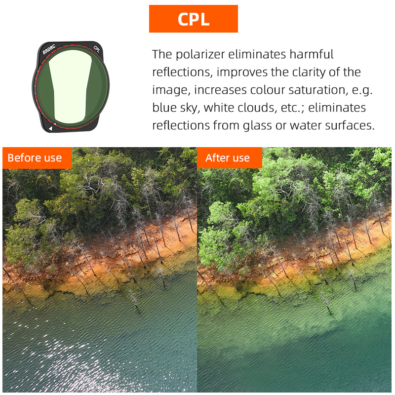 BRDRC UV/CPL/LPR/ND8/ND16/ND32/ND6 Lens Filter for DJI Air 3