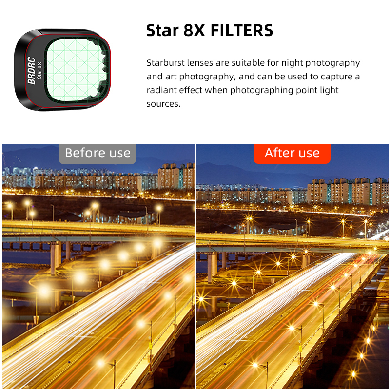 BRDRC Lens Filter Kit LPR/Star/ GND Camera Filter for DJI Mini 4 Pro