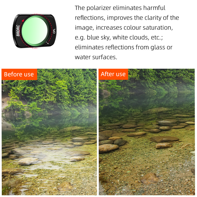 BRDRC 6PACK (CPL+ND4+ND8+ND16+ND32+ND64) Lens Filter for DJI OSMO Pocket 3