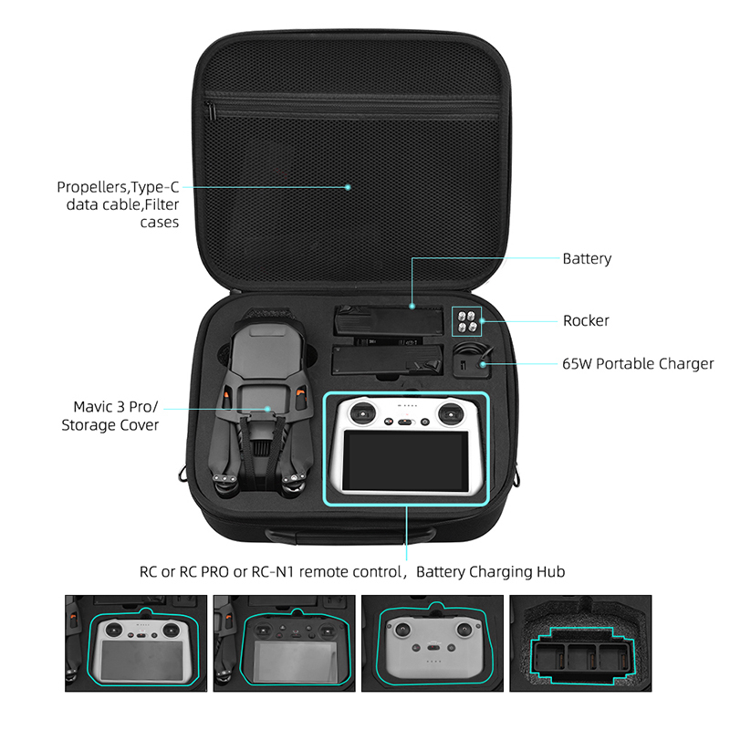 BRDRC Nylon Storage Bag for Mavic 3 Pro