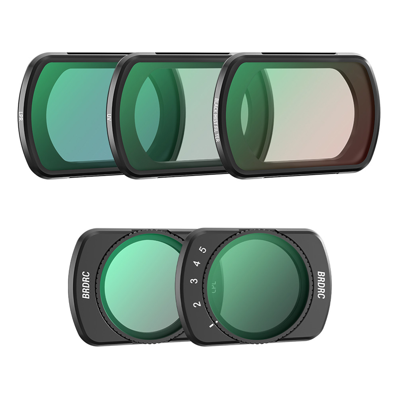 BRDRC 5 PACK（UV+CPL+VND2-5+1/4 Black Mist+LPR） Lens Filter for DJI OSMO Pocket 3