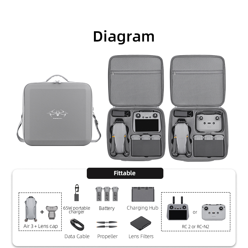 BRDRC PU Storage Bag for DJI Air 3/3S