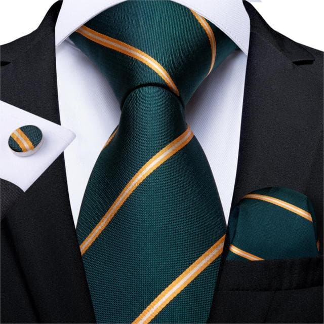 DBG VIP Design Collection Men's Fashion Emerald Green 100% Premium Quality Silk Ties