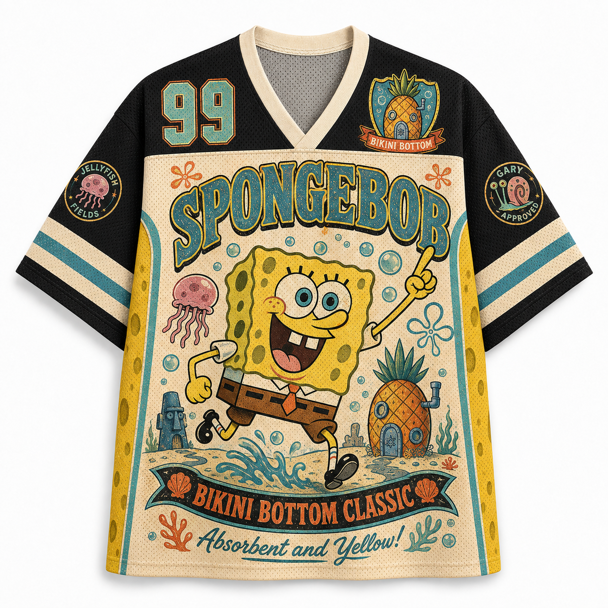 SpongeBob SquarePants Retro Cartoon Mesh Jersey