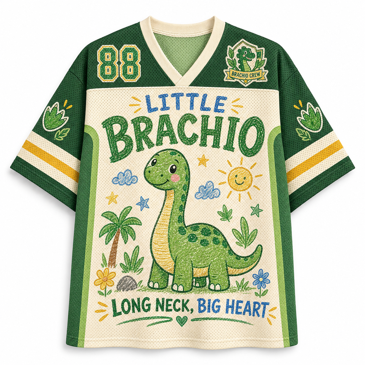 Little Brachio Vintage Dinosaur Mesh Jersey
