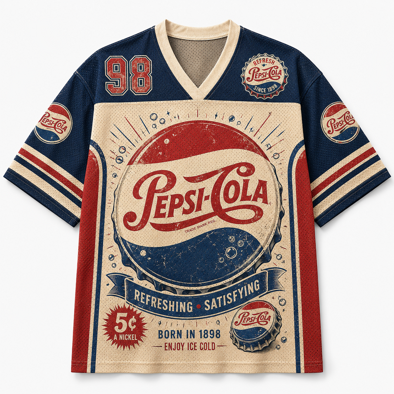  Pepsi-Cola Soda Graphic Mesh Jersey