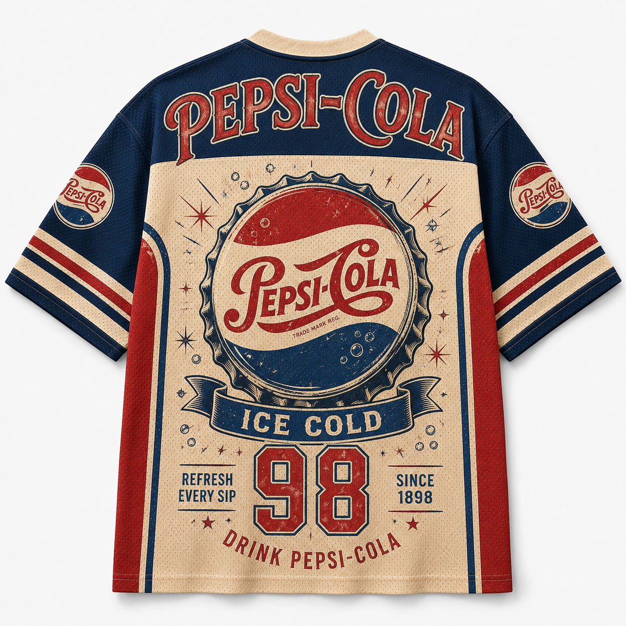  Pepsi-Cola Soda Graphic Mesh Jersey