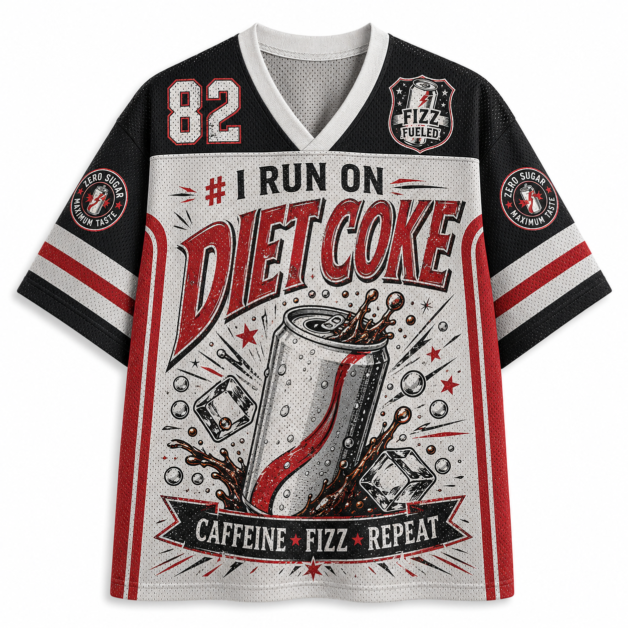 Retro Diet Coke Soda Can No. 82 Fizz Fueled Mesh Jersey