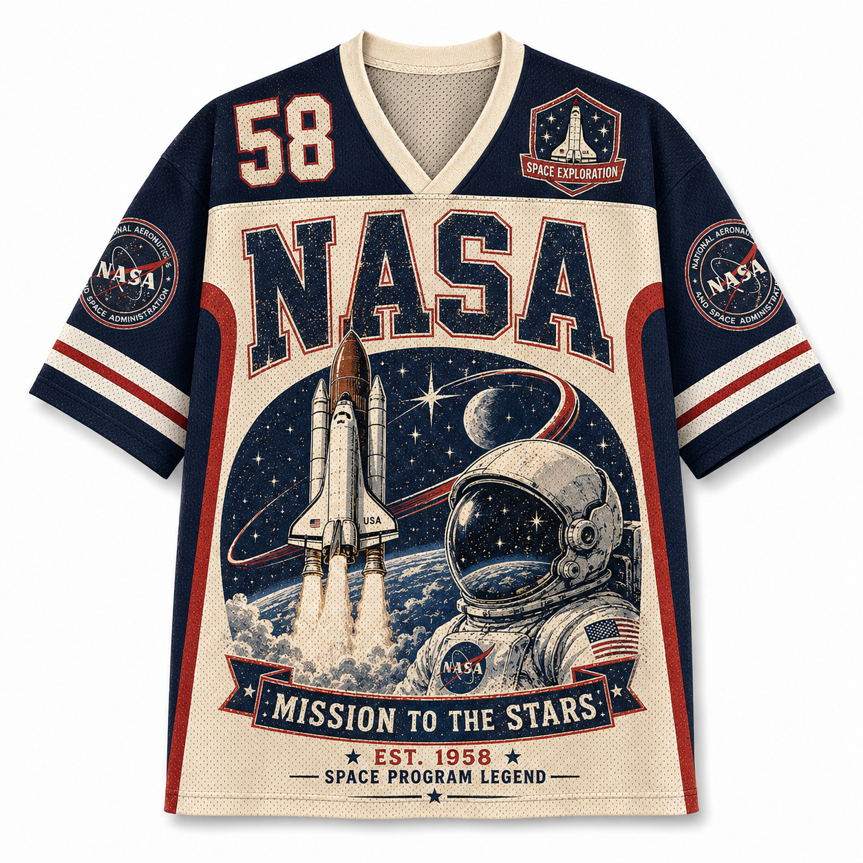 NASA Space Program Graphic Mesh Jersey
