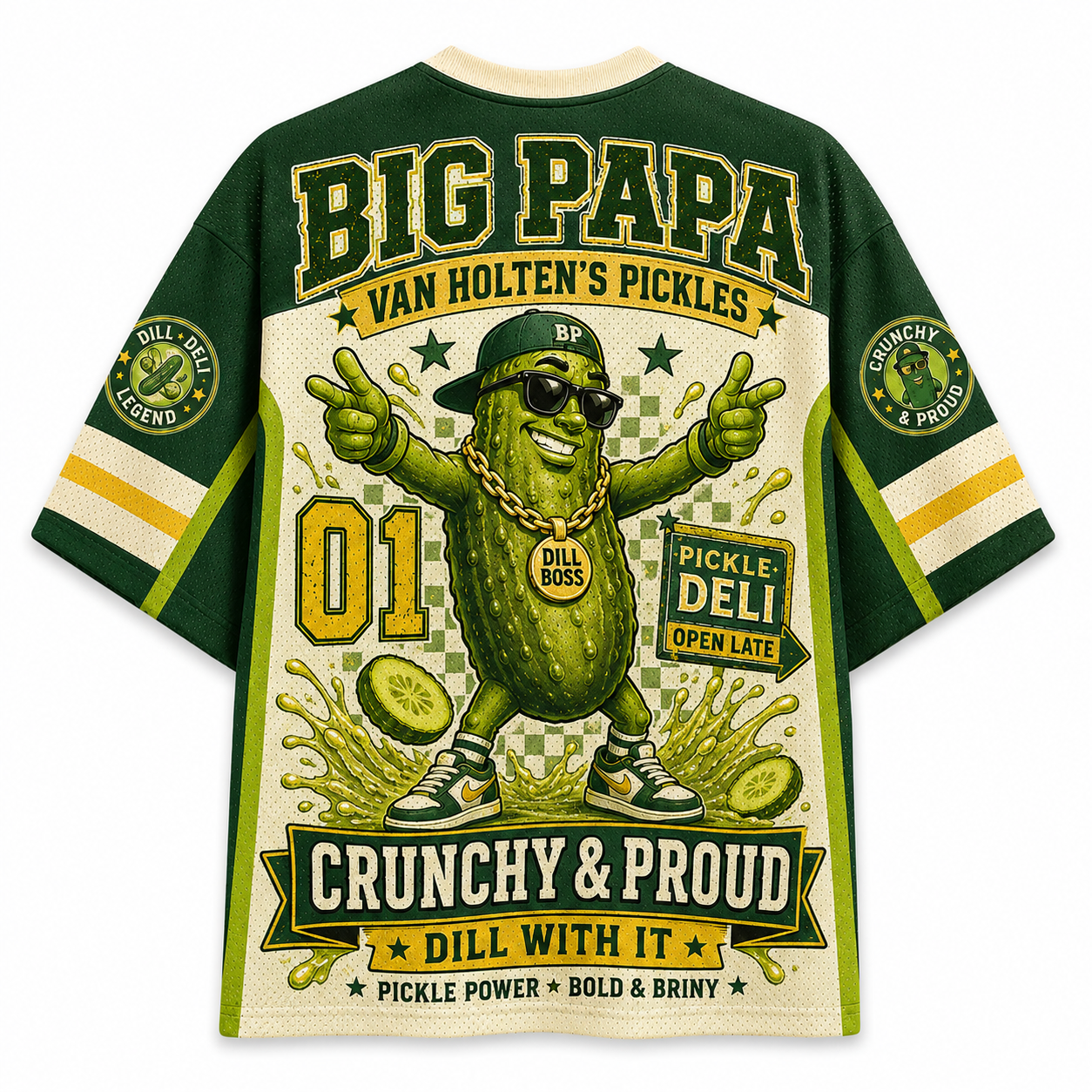 Dill Boss Pickle Power No. 01 Green & Cream Mesh Jersey