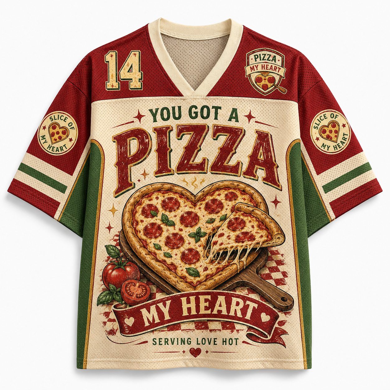Pizza My Heart Graphic Mesh Jersey