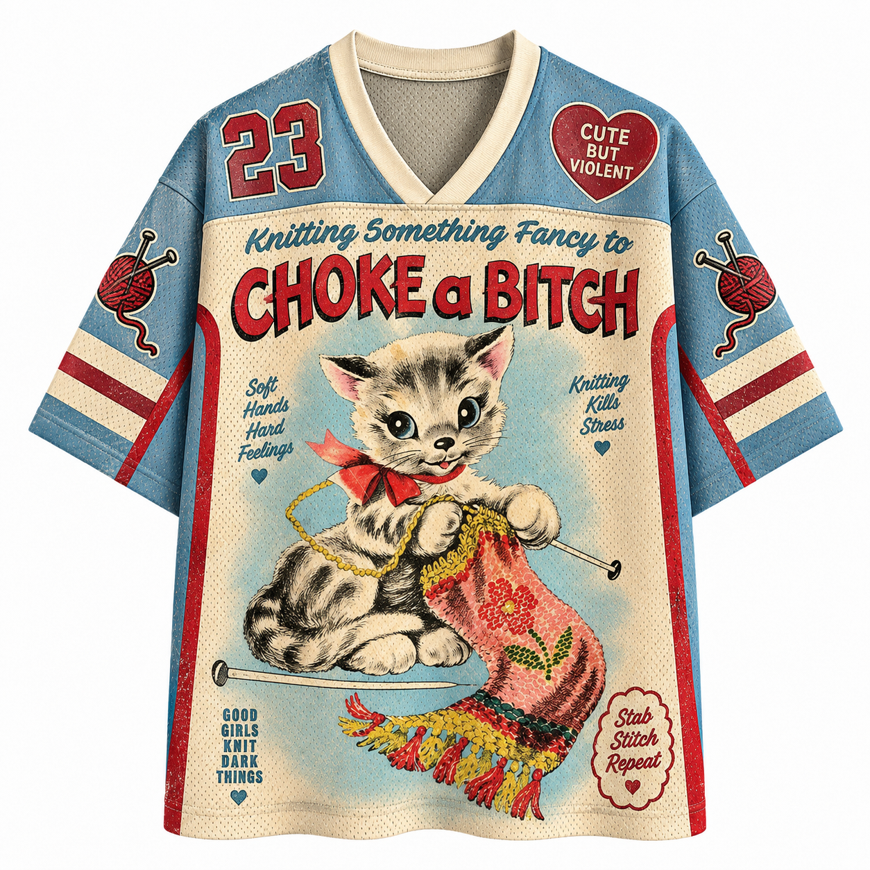 Knitting Something Fancy To Choke A Bitch Cat Jersey