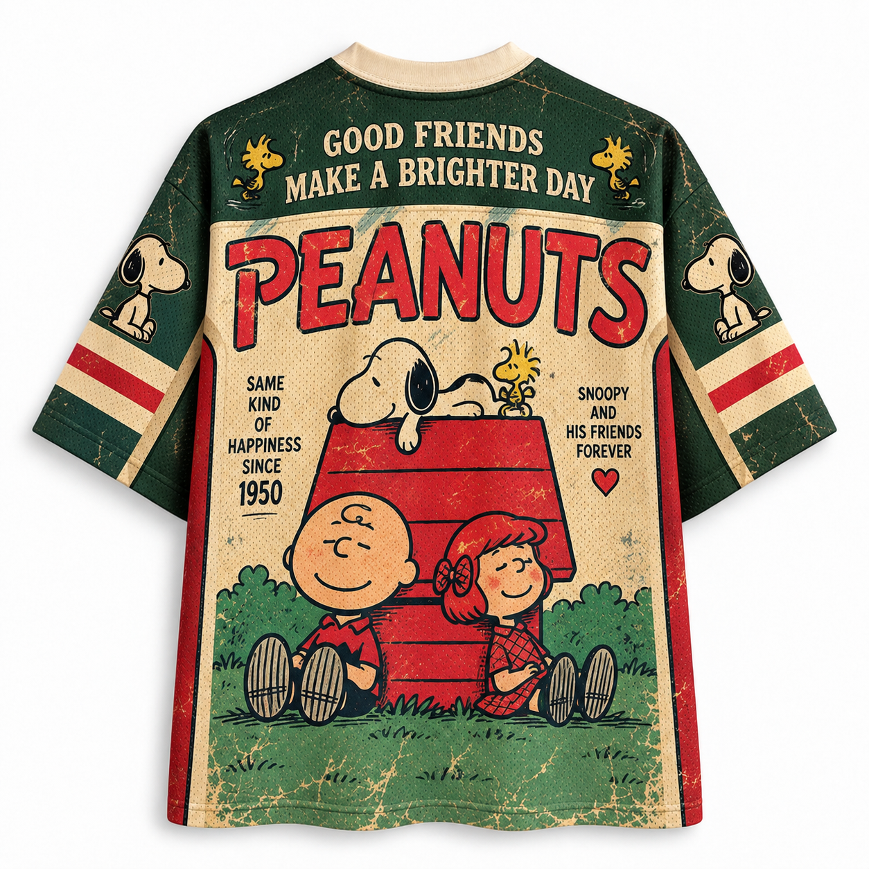 Peanuts Vintage Comic Book Green Jersey