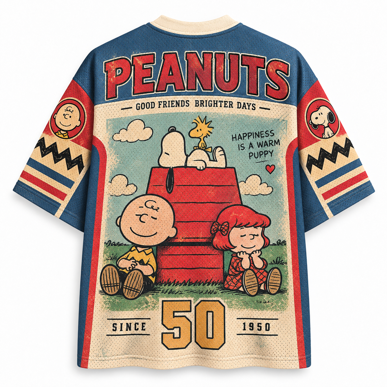 Peanuts Happiness Is A Warm Puppy Baseball Jersey
