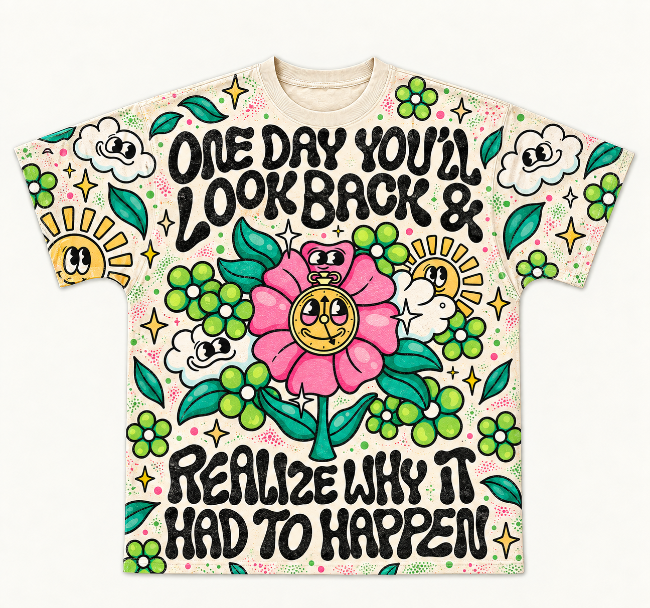 "The Only Constant Is Change" Desert Cactus All-over print pure cotton t-shirt
