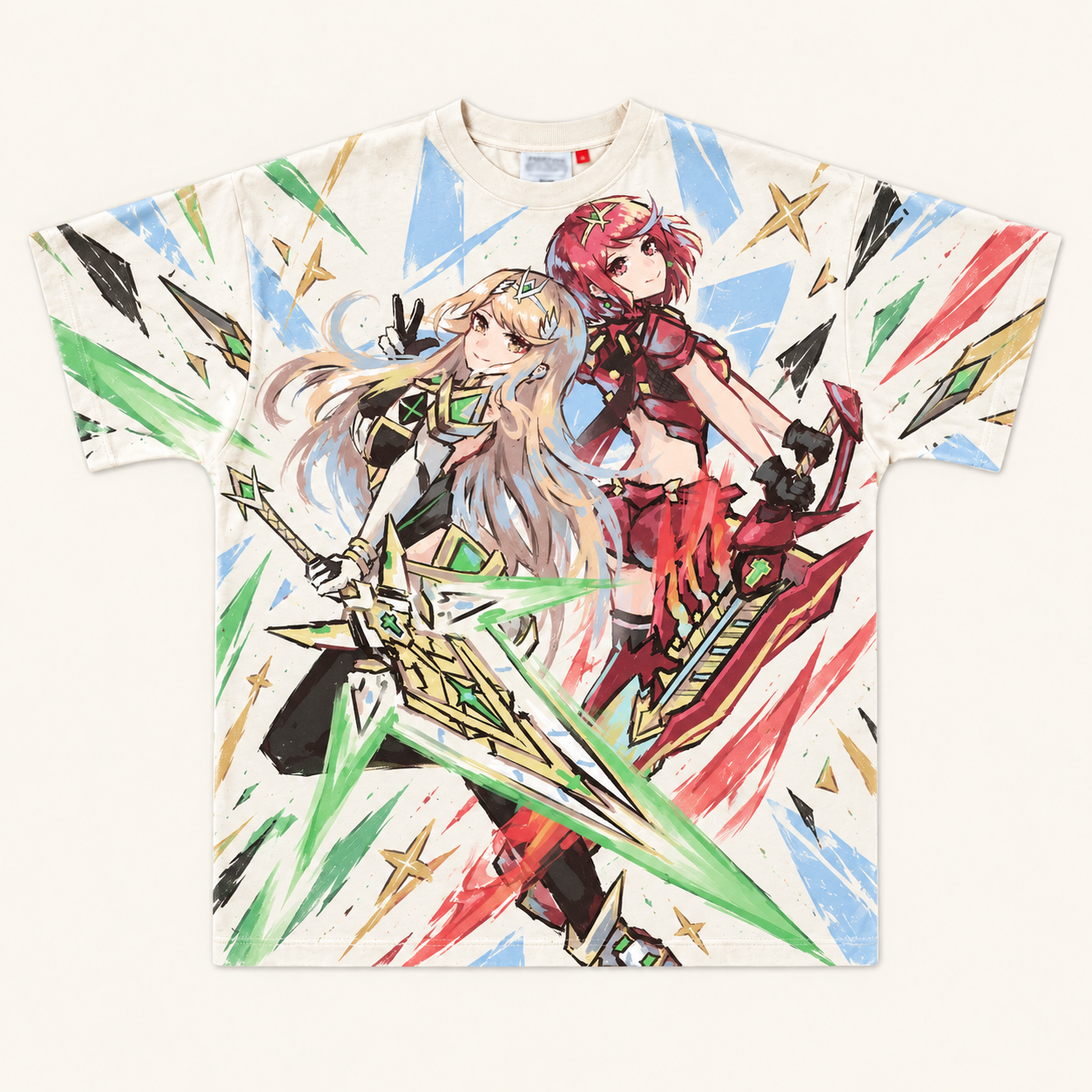 Xenoblade Chronicles 2 Pyra & Mythra Anime All-over print pure cotton t-shirt