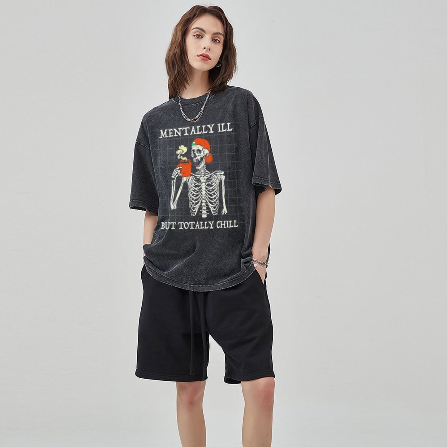 Mentally Ill Unisex Vintage Wash Denim T-Shirts🔥Buy 4 get 5th 50%OFF🔥