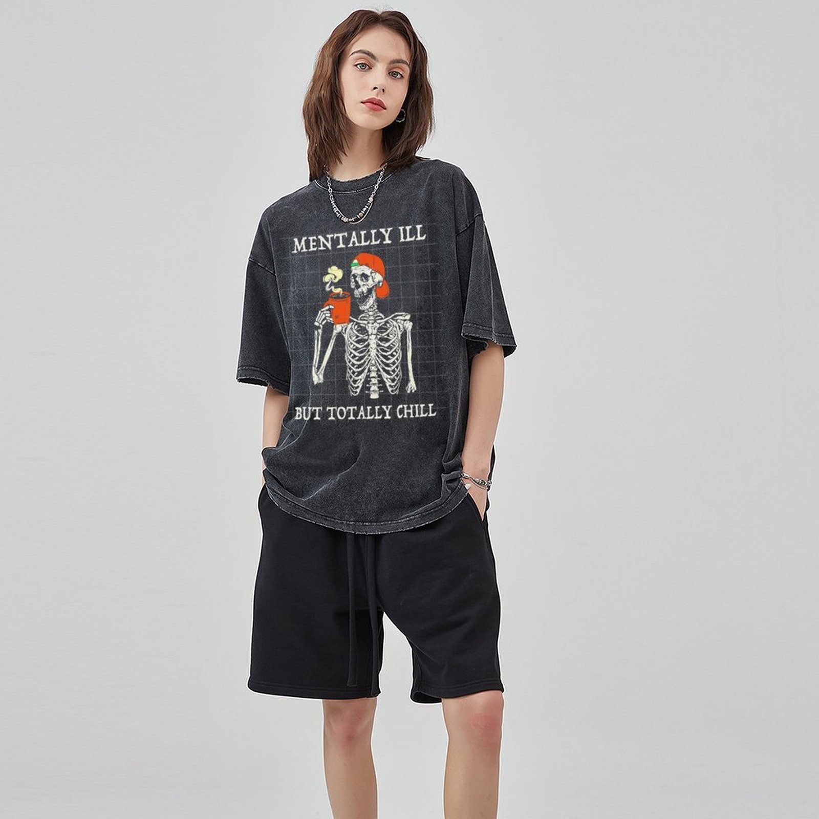 Mentally Ill Unisex Vintage Wash Denim T-Shirts🔥Buy 4 get 5th 50%OFF🔥