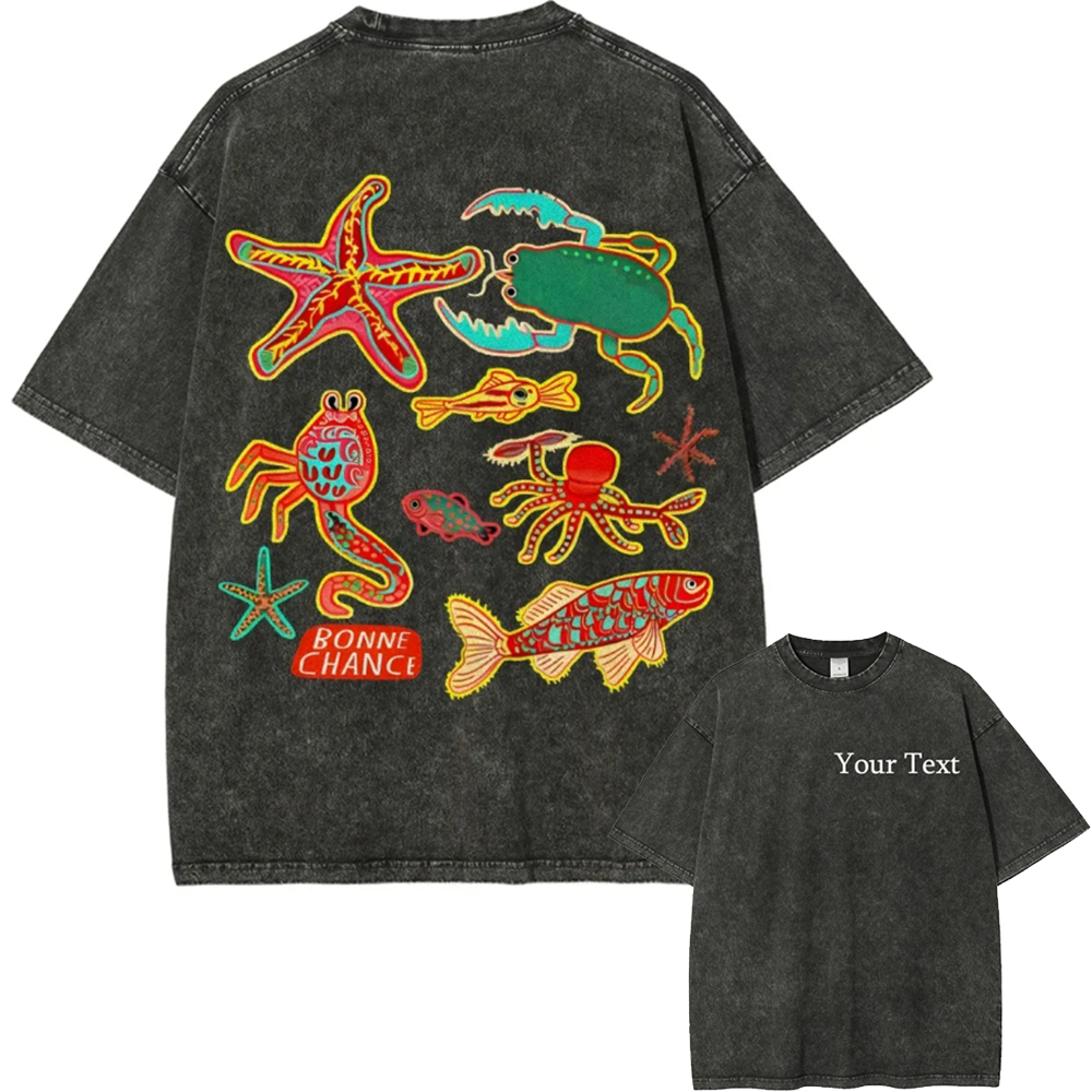 Bonne Chance Customized Unisex Fit Washed T-Shirt
