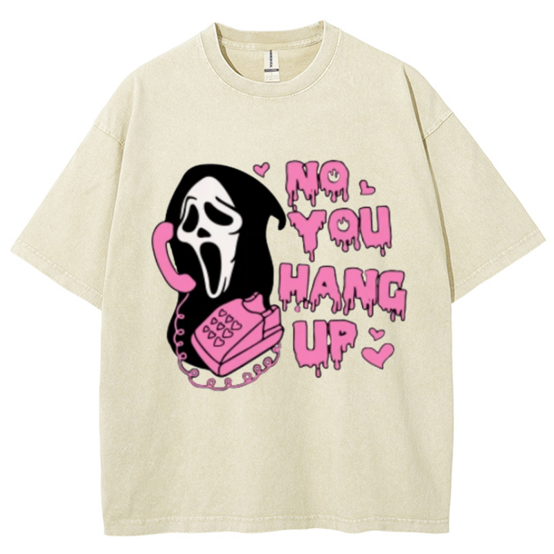 No You Hang Up Unisex Vintage Wash Denim T-Shirts-Print-cool
