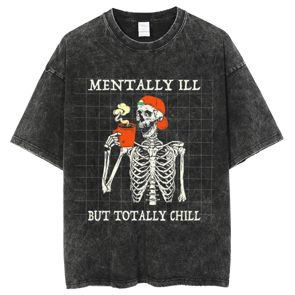 Mentally Ill Unisex Vintage Wash Denim T-Shirts🔥Buy 4 get 5th 50%OFF🔥