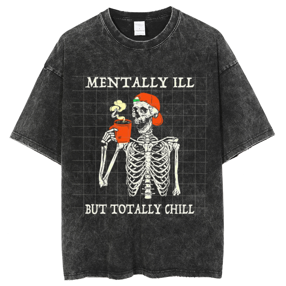 Mentally Ill Unisex Vintage Wash Denim T-Shirts🔥Buy 4 get 5th 50%OFF?