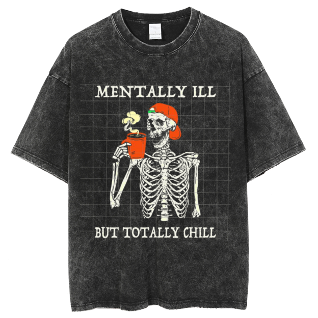 Mentally Ill Unisex Vintage Wash Denim T-Shirts🔥Buy 4 get 5th 50%OFF🔥