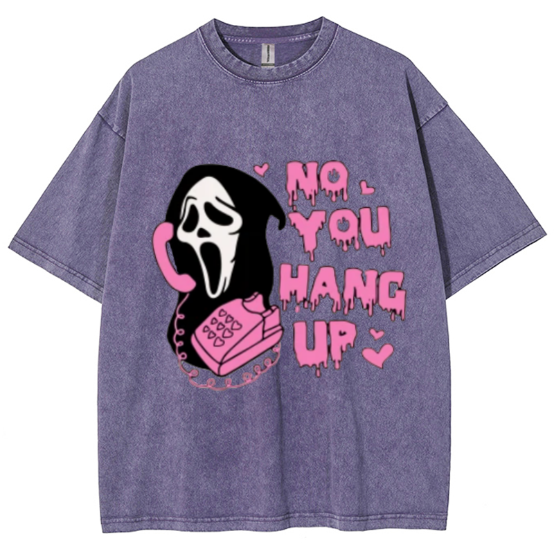 No You Hang Up Unisex Vintage Wash Denim T-Shirts-Print-cool