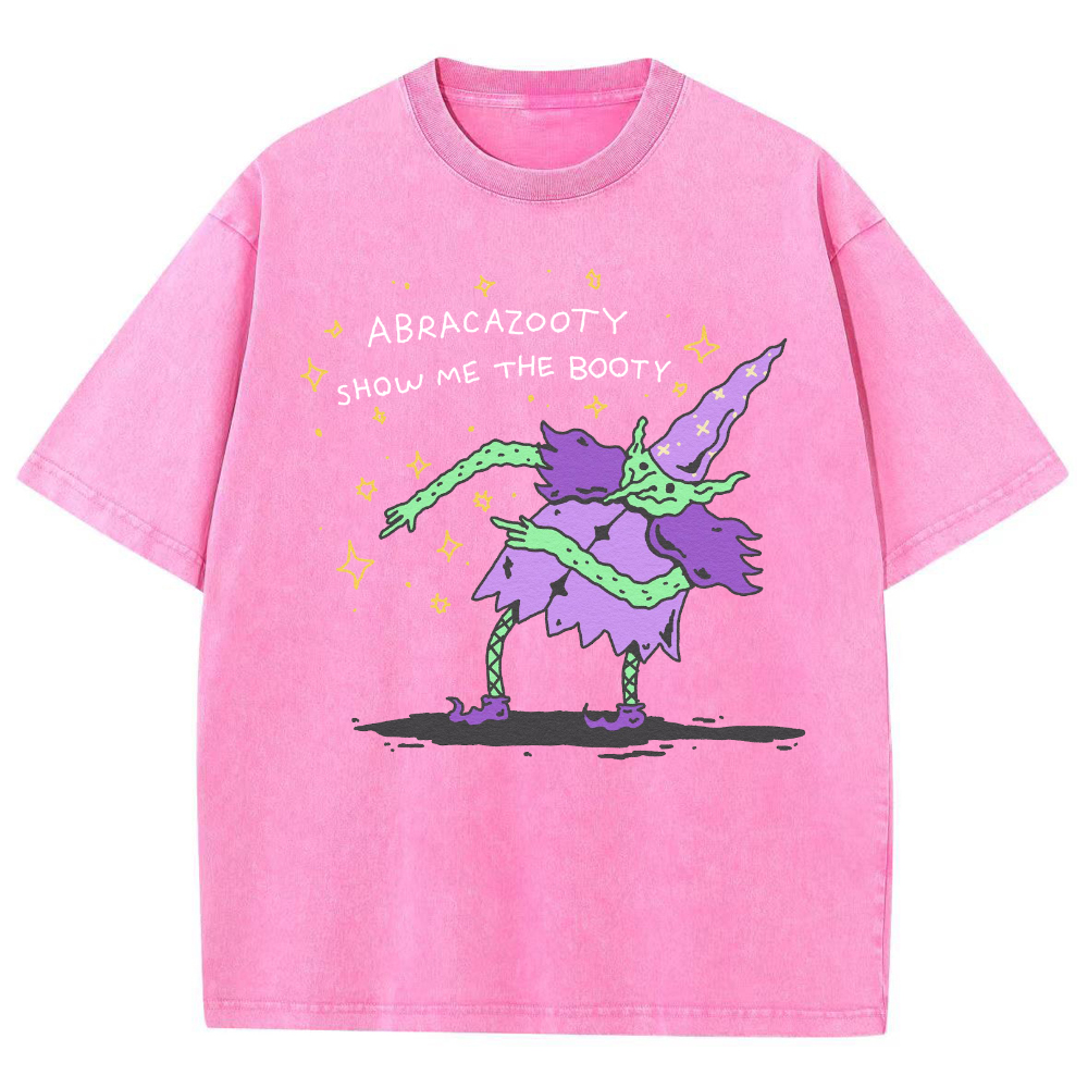 Unisex Magician Printed Retro Washed Short Sleeved T-Shirt