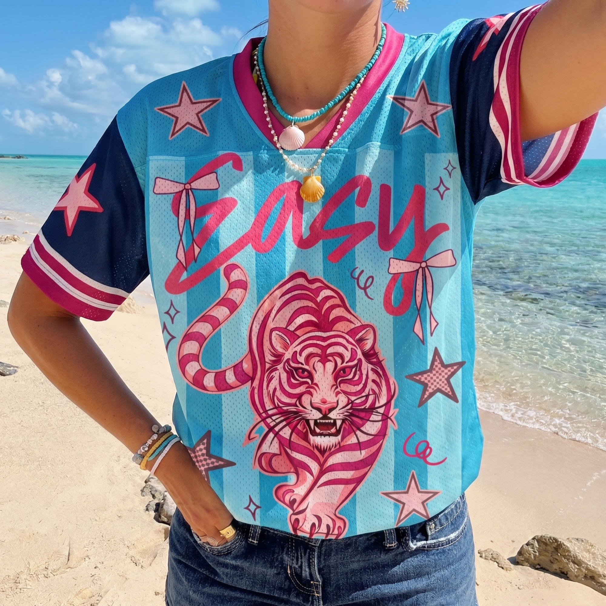 Chaotic Club Striped Easy Tiger Mesh Jersey