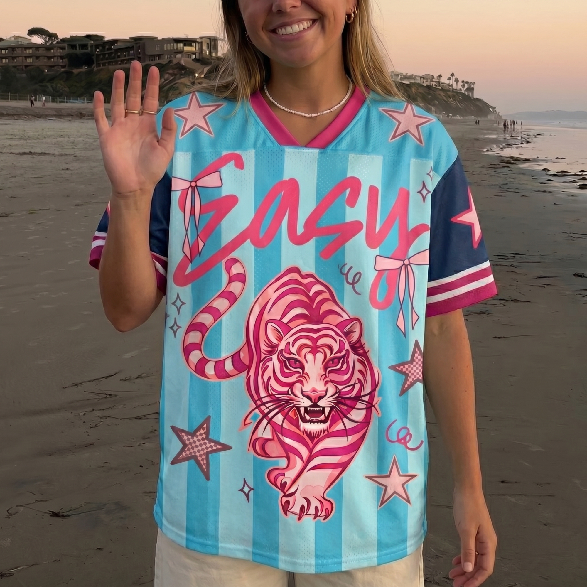 Chaotic Club Striped Easy Tiger Mesh Jersey