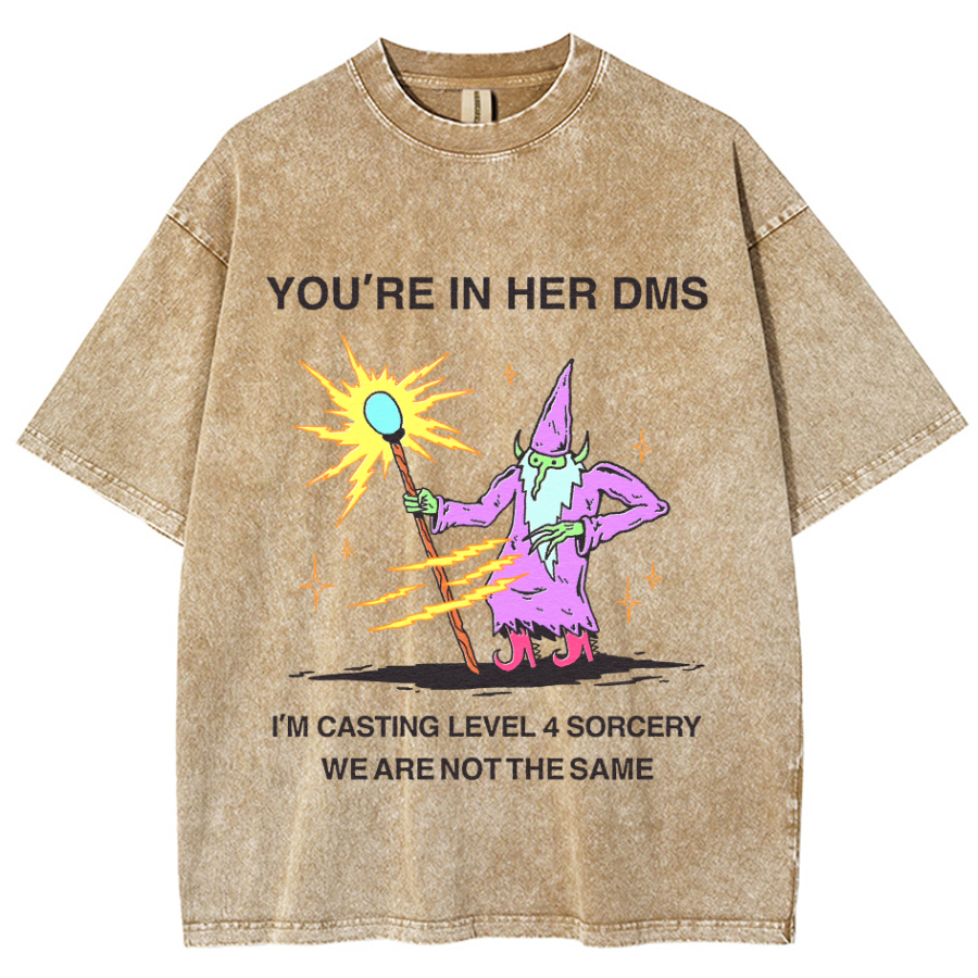 You're In Her DMS Unisex Printed Retro Washed Short Sleeved T-Shirt