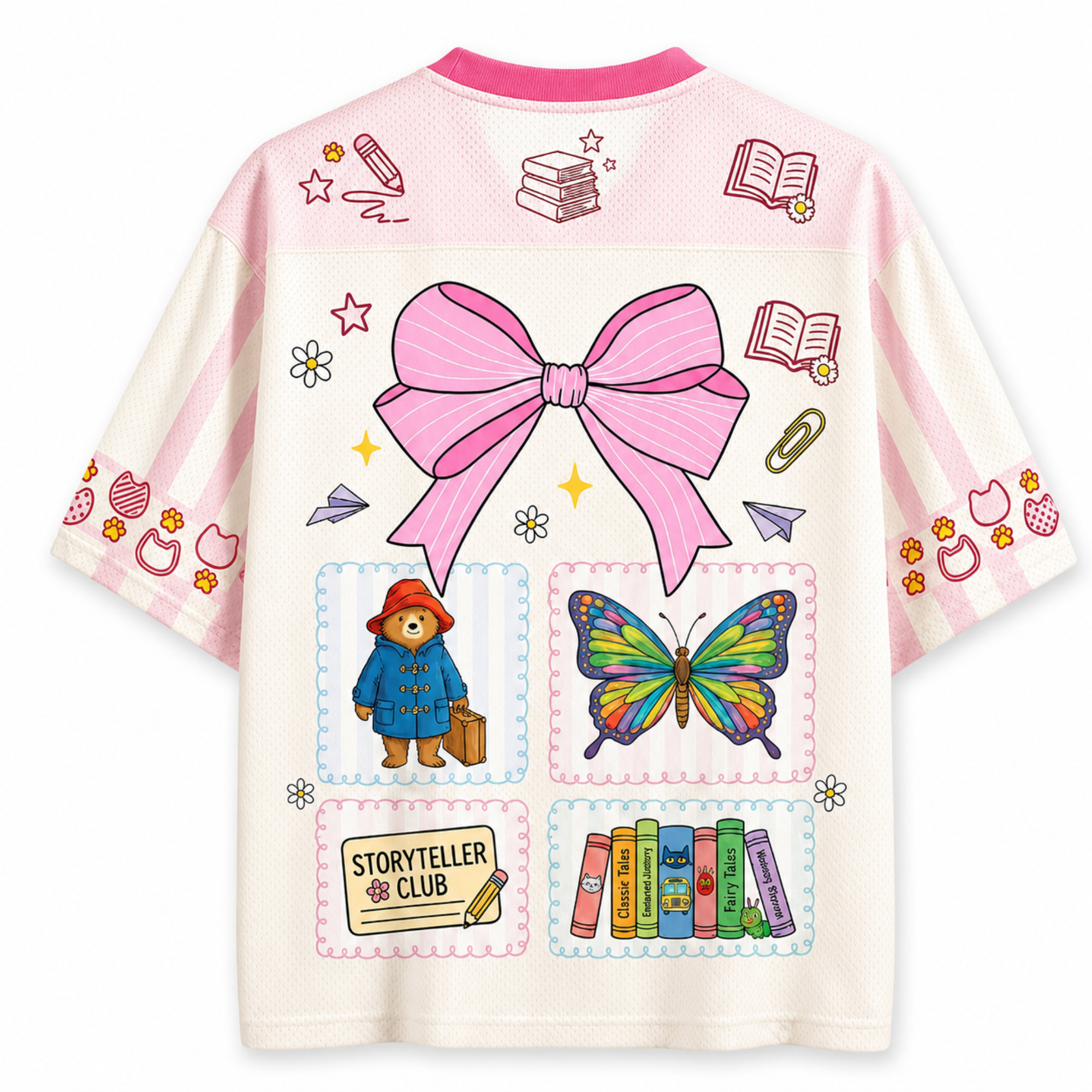 Chaotic Club Children Books Characters Back To School Mesh Jersey