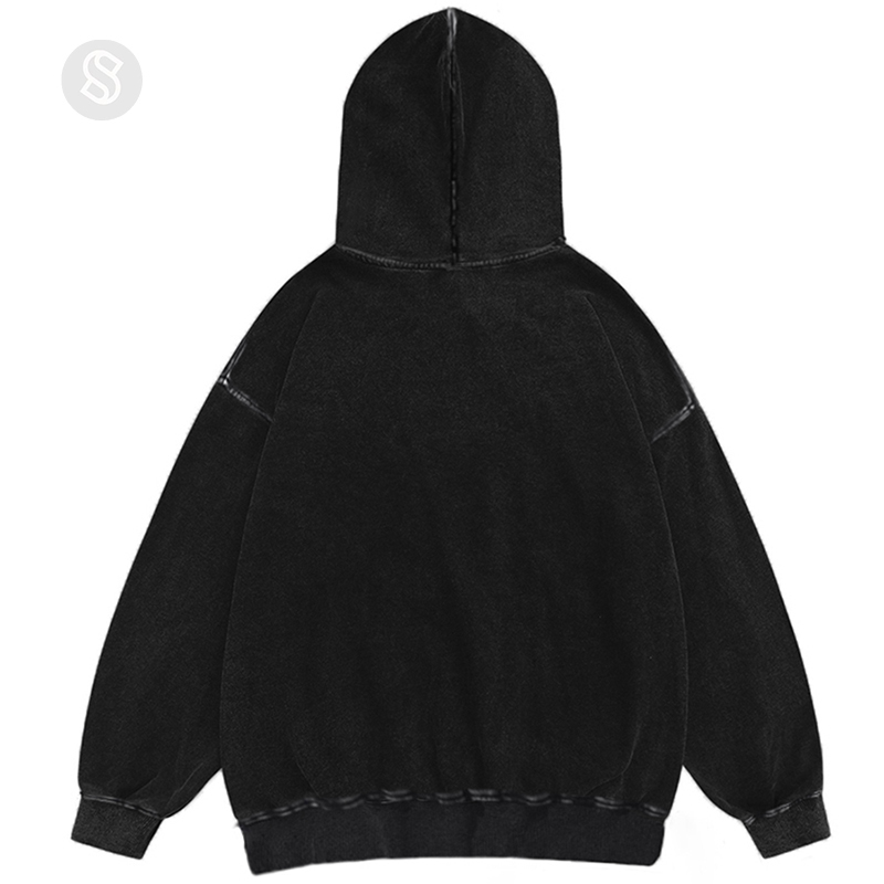 Slasher Unisex Printed Casual Washed Hoodie Sweatshirt-Print-cool