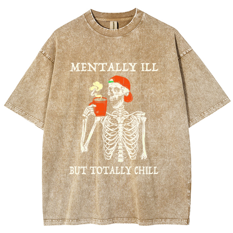 Mentally Ill Unisex Vintage Wash Denim T-Shirts🔥Buy 4 get 5th 50%OFF🔥