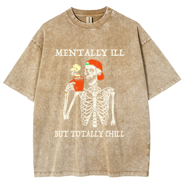 Mentally Ill Unisex Vintage Wash Denim T-Shirts🔥Buy 4 get 5th 50%OFF🔥