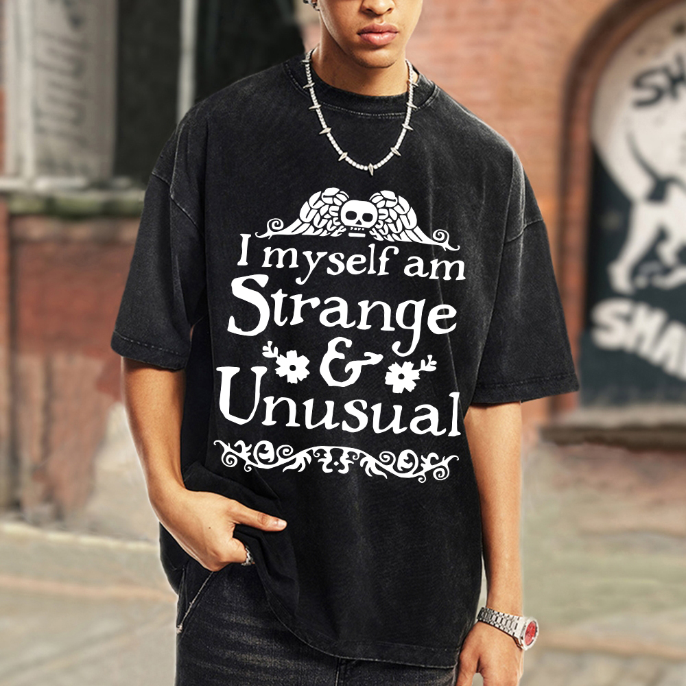 Strange And Unusual Unisex Vintage Washed Tee PrintCool