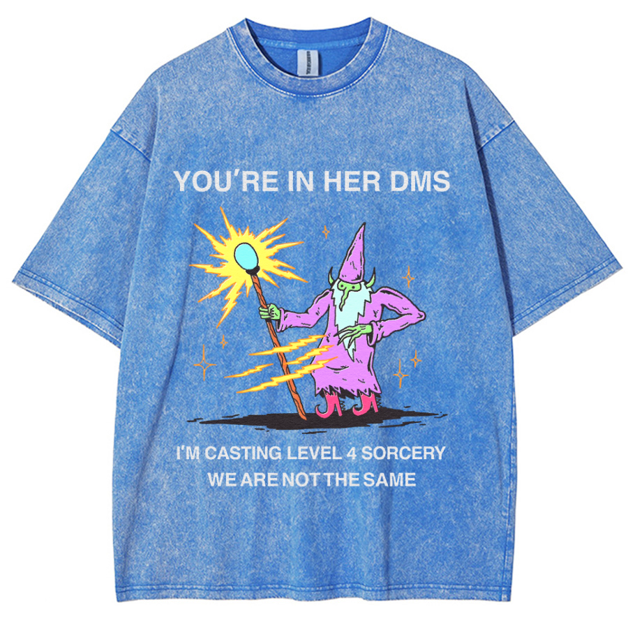 You're In Her DMS Unisex Printed Retro Washed Short Sleeved T-Shirt