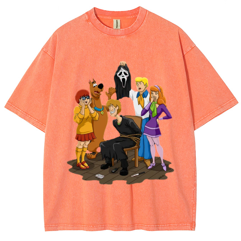 Ghost Face Unisex Vintage Wash Denim T-Shirts