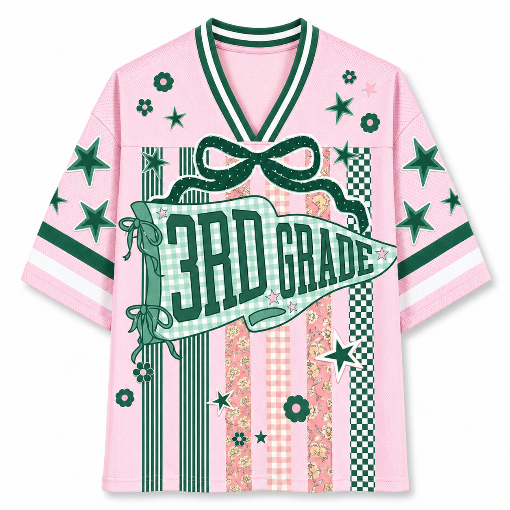 Chaotic Club Striped Grade Level Team Teacher Mesh Jersey