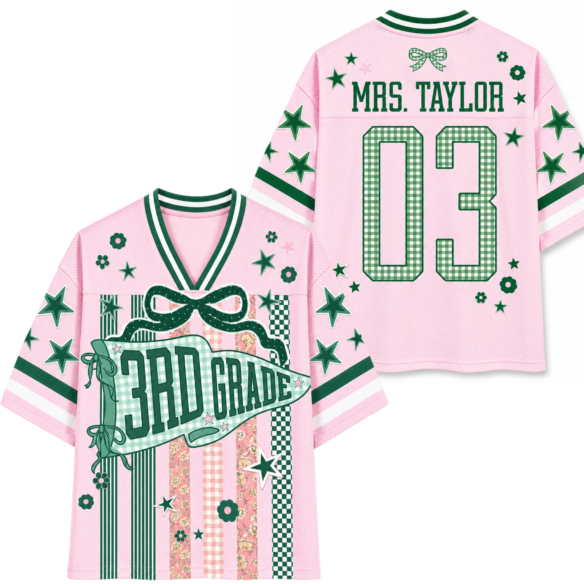 Chaotic Club Striped Grade Level Team Teacher Mesh Jersey