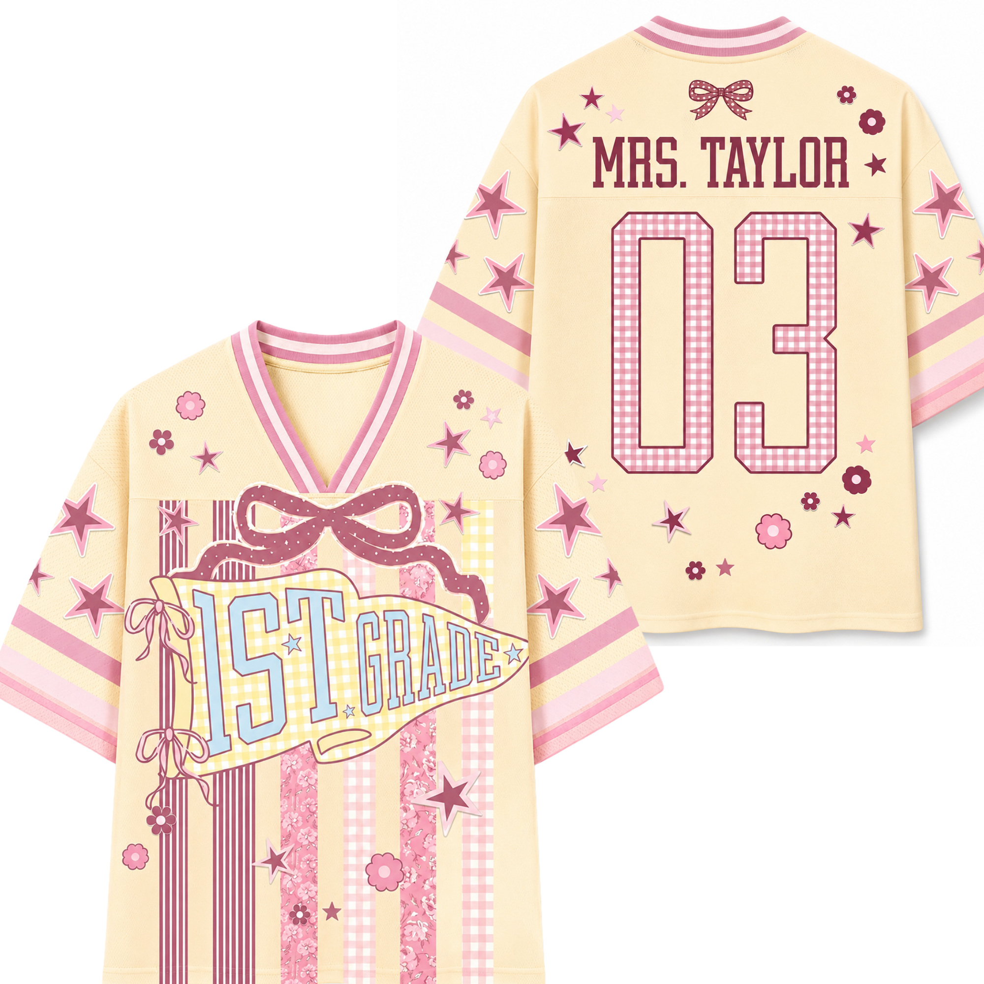 Chaotic Club Striped Grade Level Team Teacher Mesh Jersey