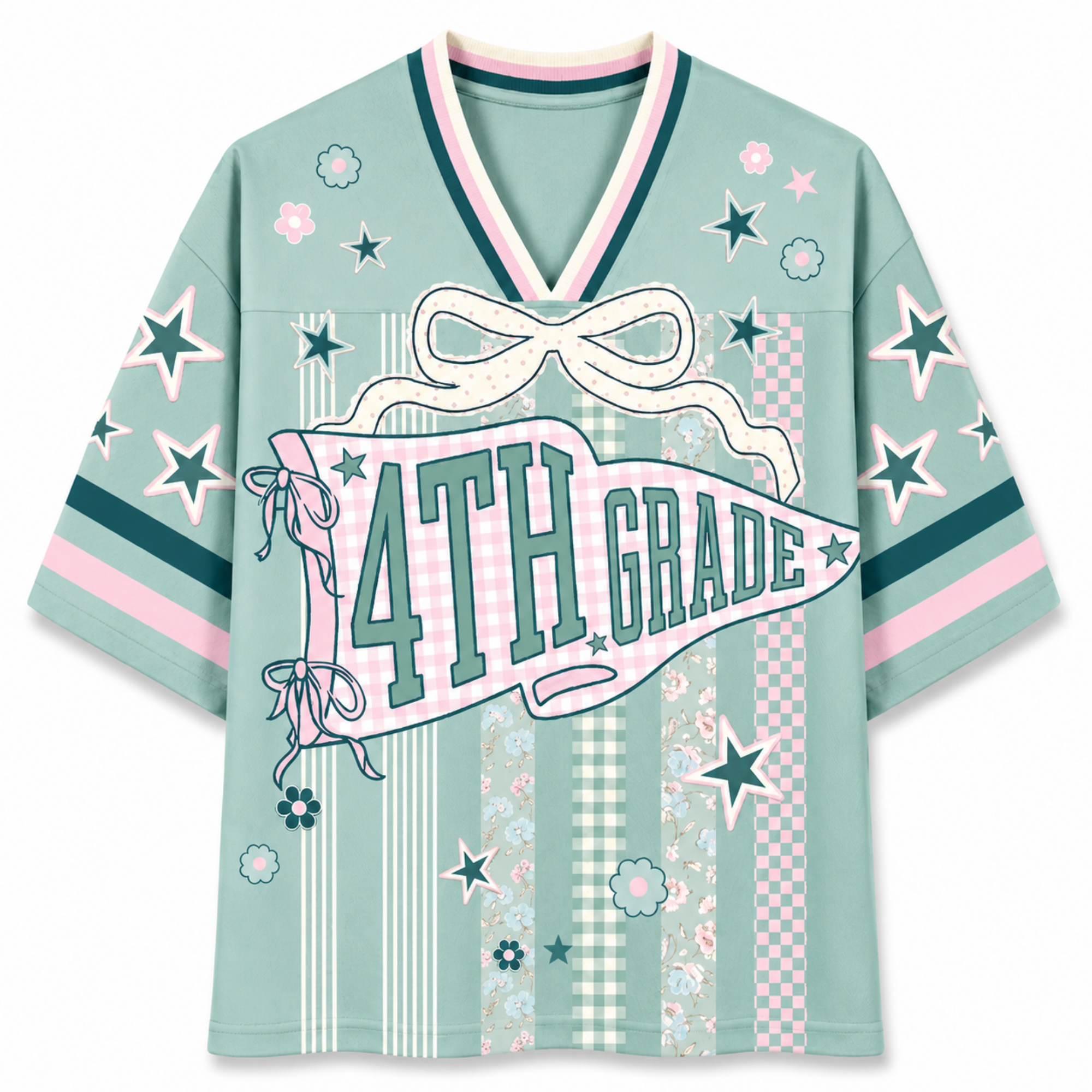 Chaotic Club Striped Grade Level Team Teacher Mesh Jersey