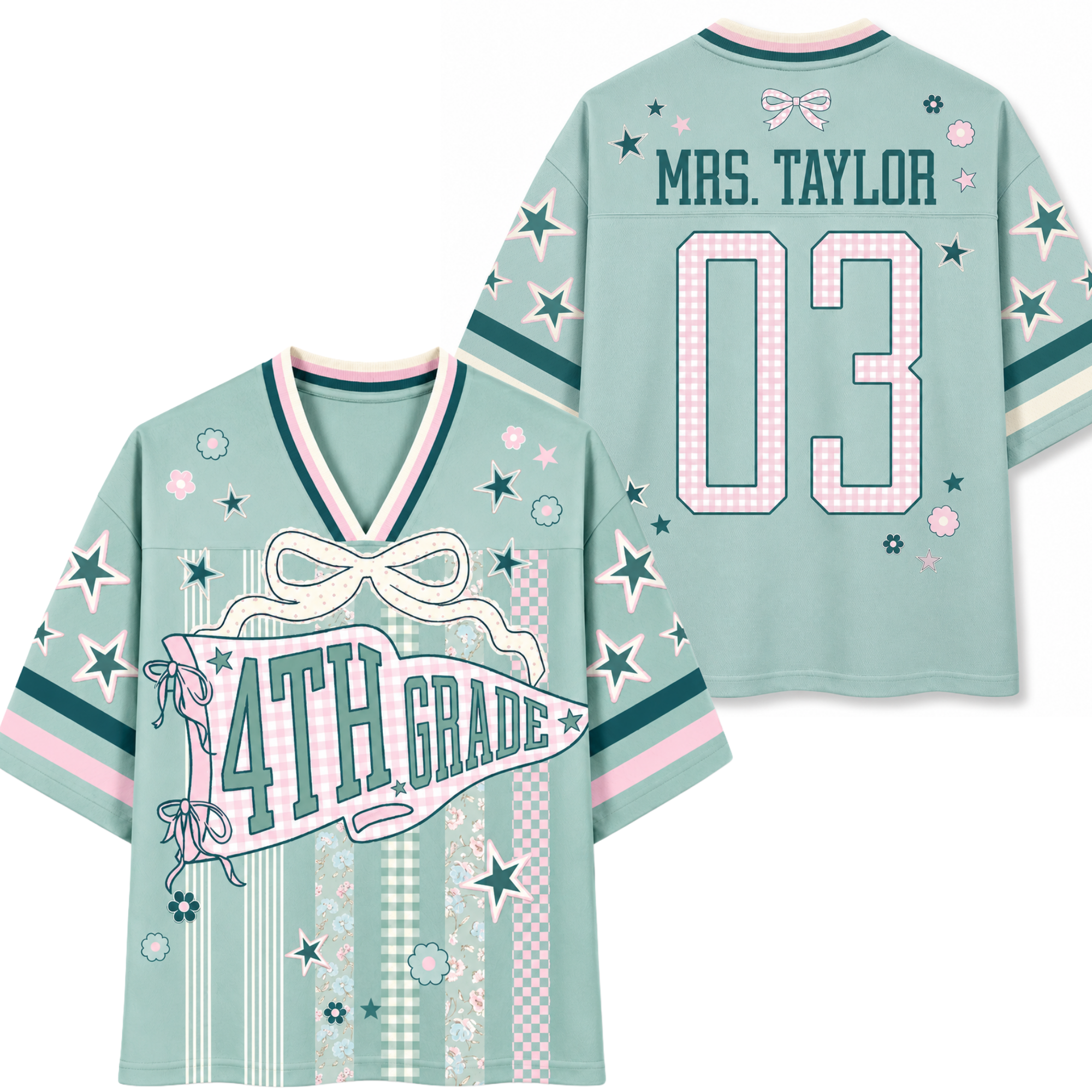 Chaotic Club Striped Grade Level Team Teacher Mesh Jersey