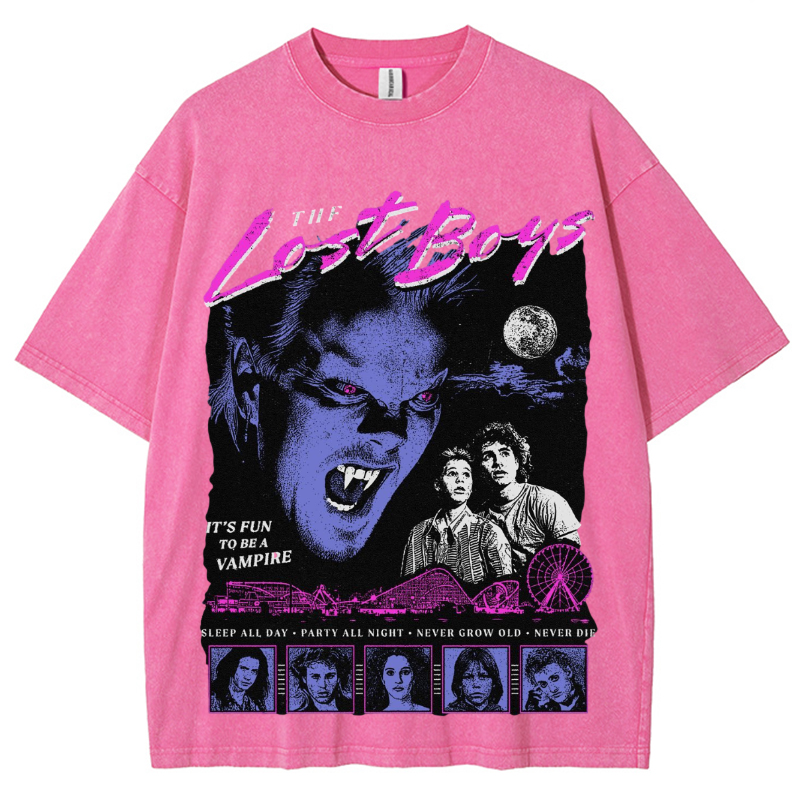 The Lost Unisex Vintage Wash Denim T-Shirts-Print-cool