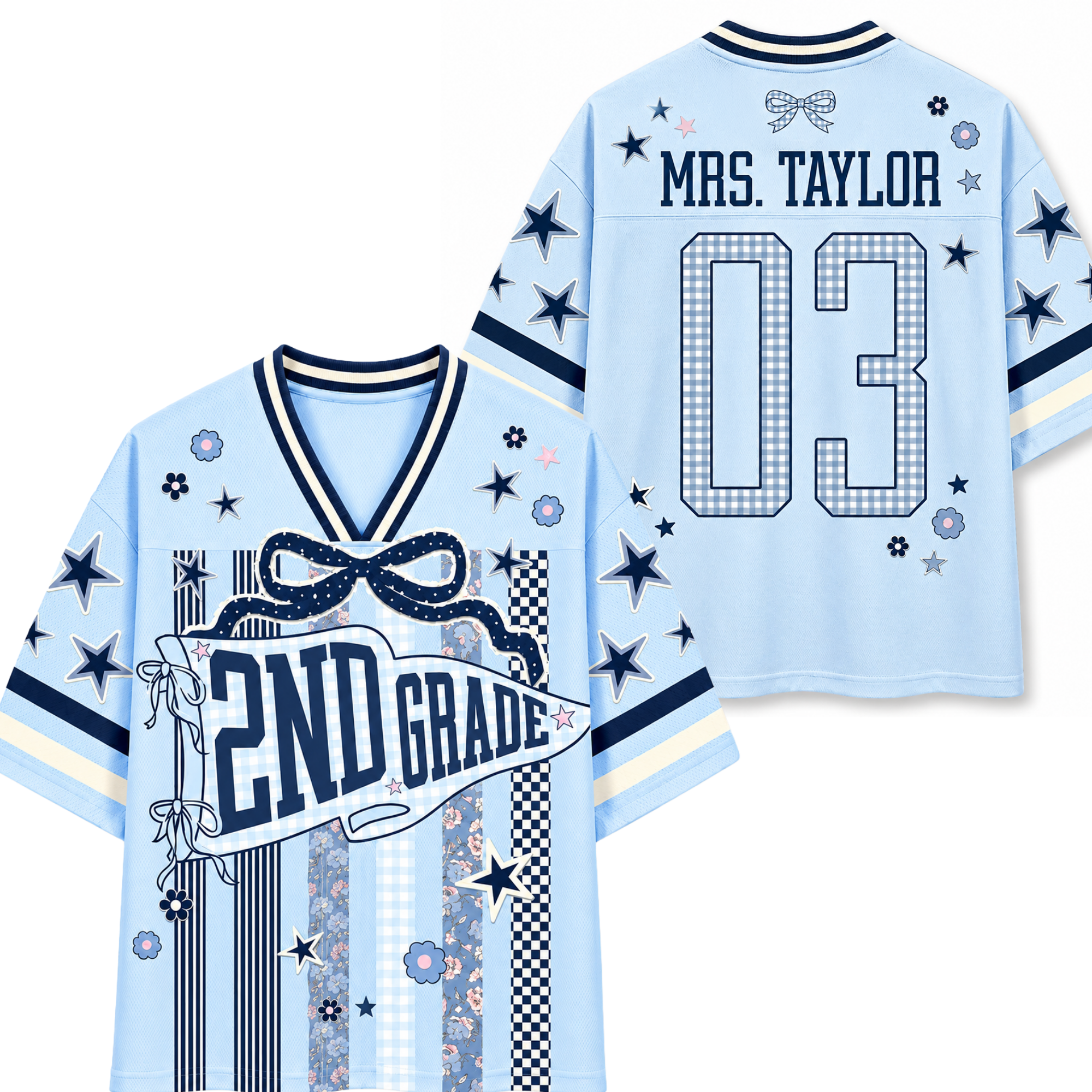 Chaotic Club Striped Grade Level Team Teacher Mesh Jersey