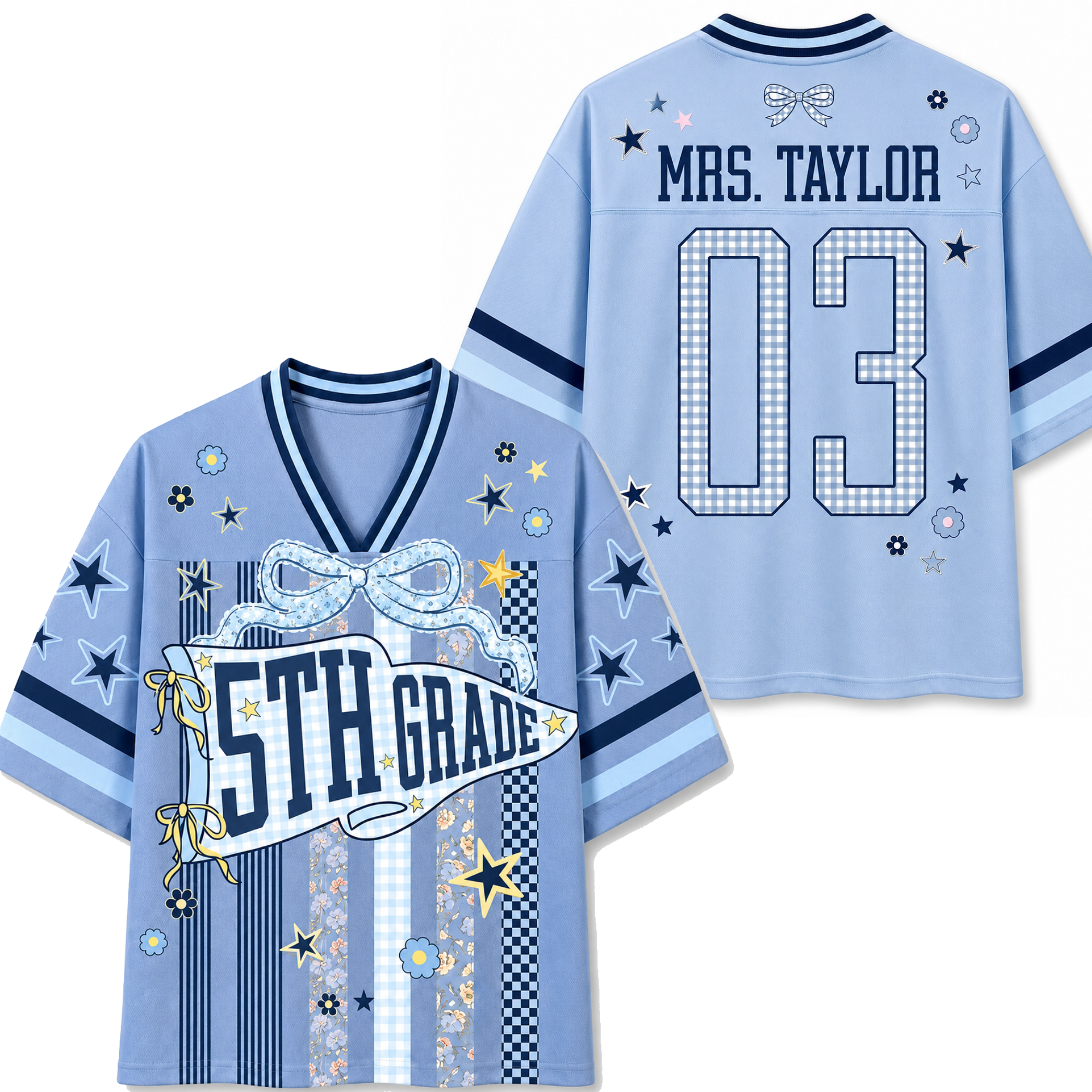 Chaotic Club Striped Grade Level Team Teacher Mesh Jersey