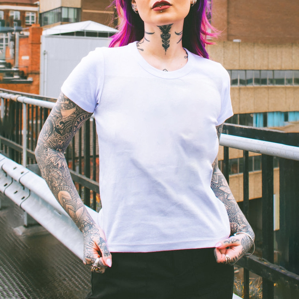 Blank Women Round Neck Casual Short Sleeve T-Shirt