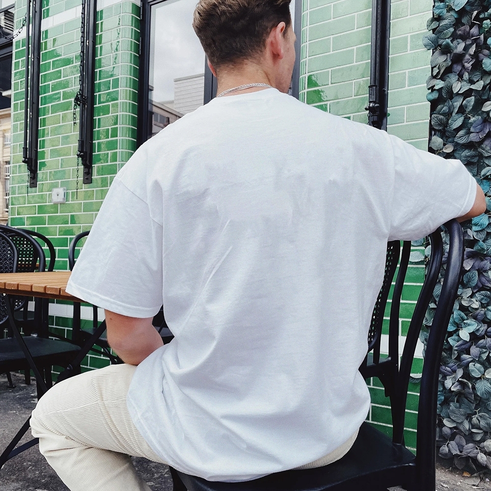 Blank Men Round Neck Casual Short Sleeve T-Shirt